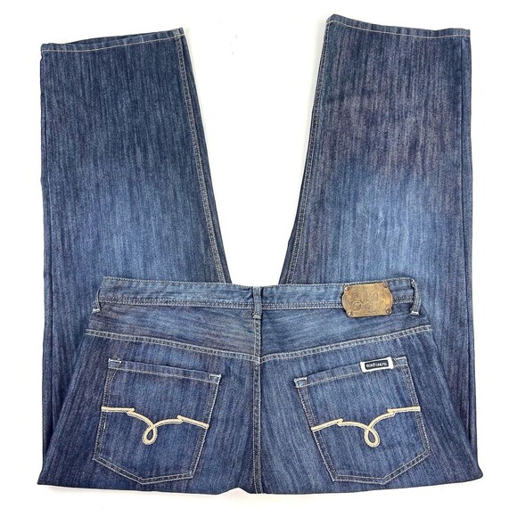 VINTAGE Ecko Unltd Jeans Mens 42x32 Blue Denim Y2K Baggy Fit Wide Leg Hip Hop